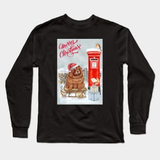 Chow Chow Merry Christmas Santa Dog Long Sleeve T-Shirt